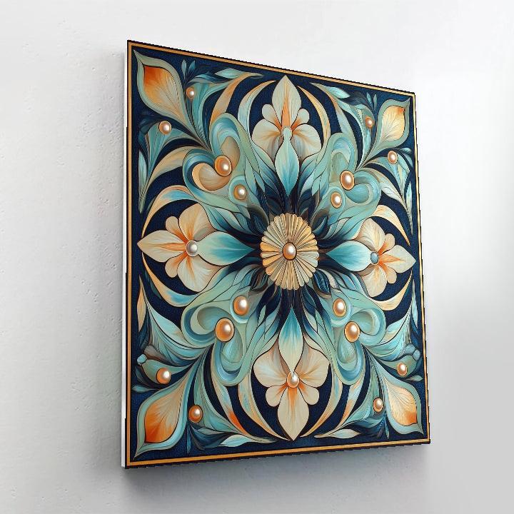 Alphonse Mucha Inspired Oceanic Floral Mandala Painting by numbers kit