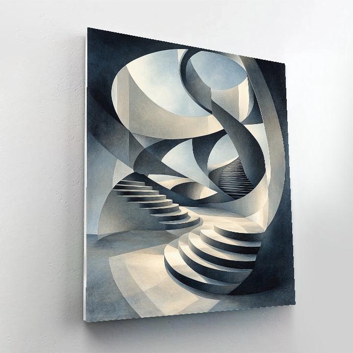 M.C. Escher Inspired Infinite Stair Tessellation paint by color