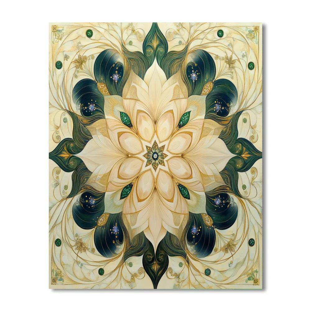 Alphonse Mucha Inspired Luminous Aether Garden Paint by numbers art