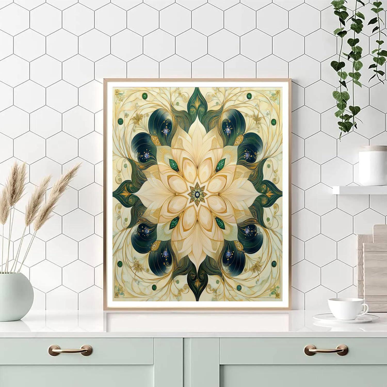 Alphonse Mucha Inspired Luminous Aether Garden Paint by numbers art