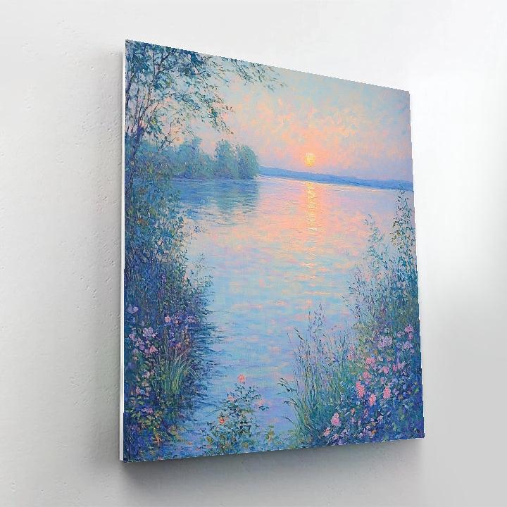 Monet Inspired Serene Lake At Dusk Paint by numbers art
