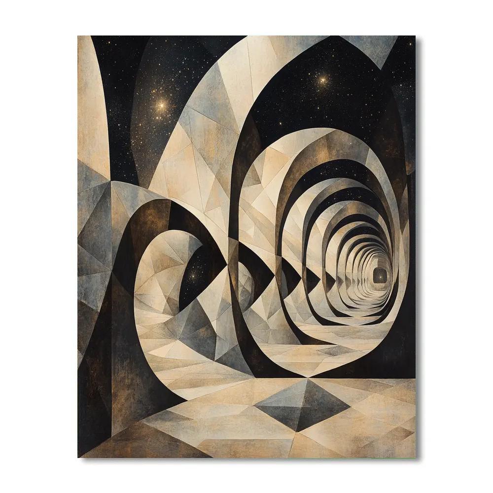 M.C. Escher Inspired Celestial Tessellated Maze paint by color