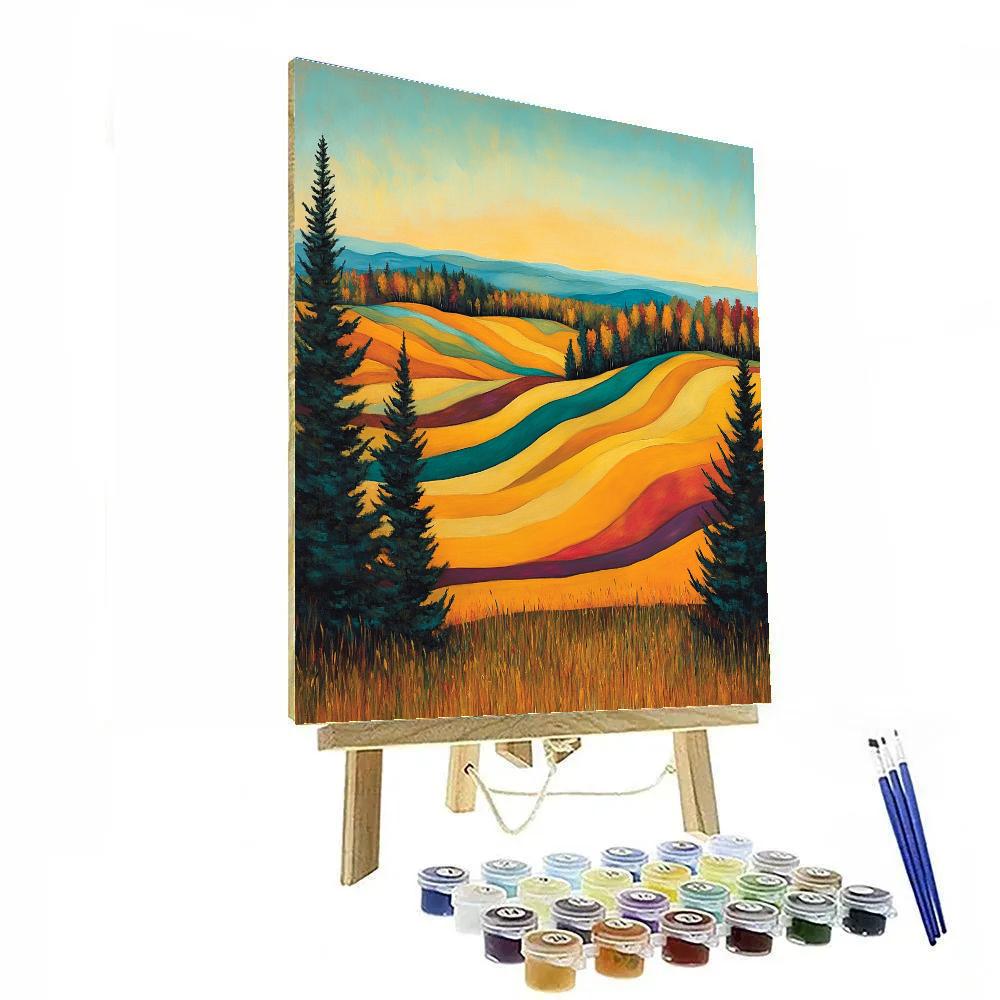 A.Y. Jackson Inspired Algoma Autumn Farmland Rhythms paint by color