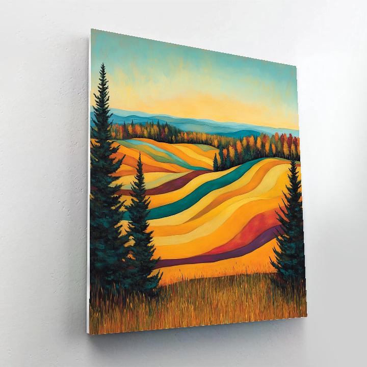 A.Y. Jackson Inspired Algoma Autumn Farmland Rhythms paint by color