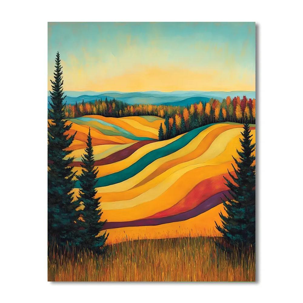 A.Y. Jackson Inspired Algoma Autumn Farmland Rhythms paint by color