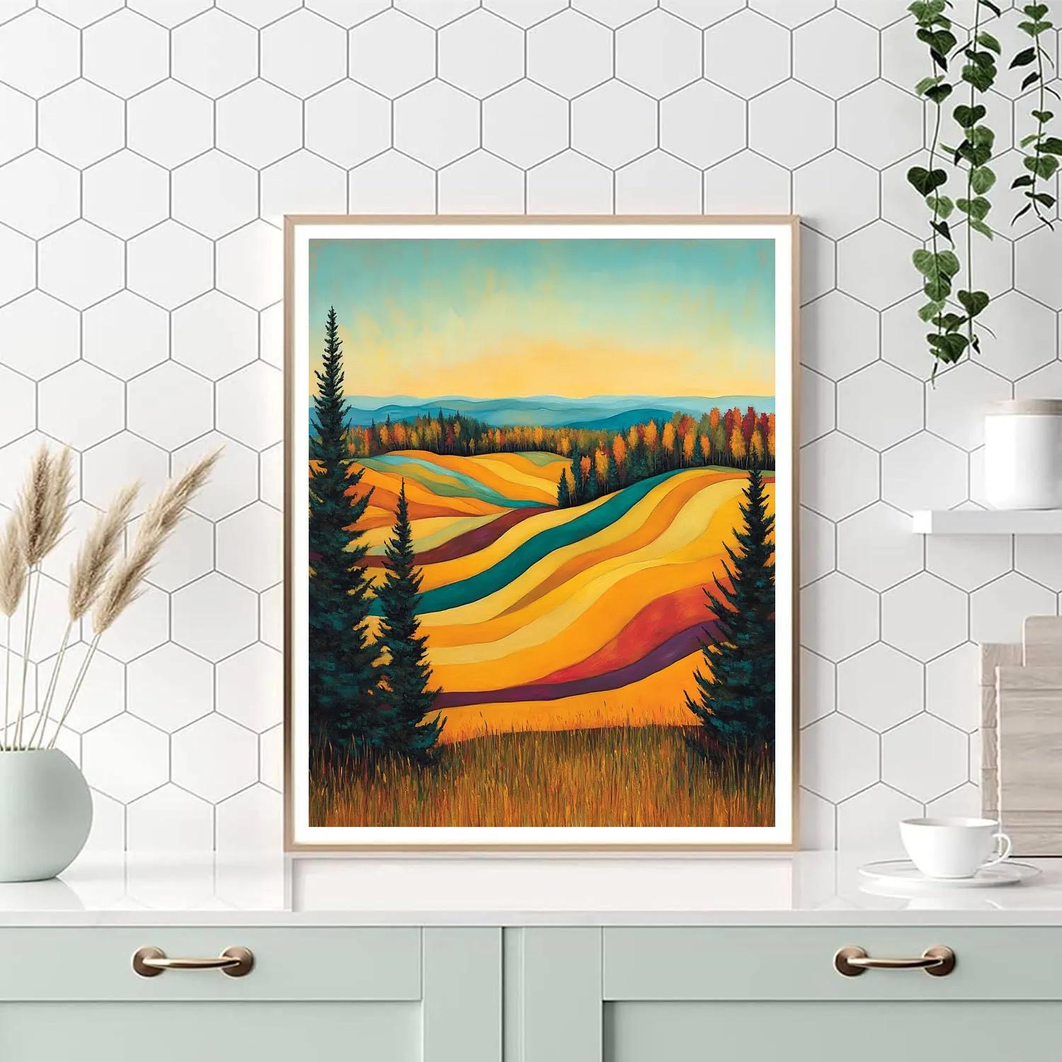 A.Y. Jackson Inspired Algoma Autumn Farmland Rhythms paint by color