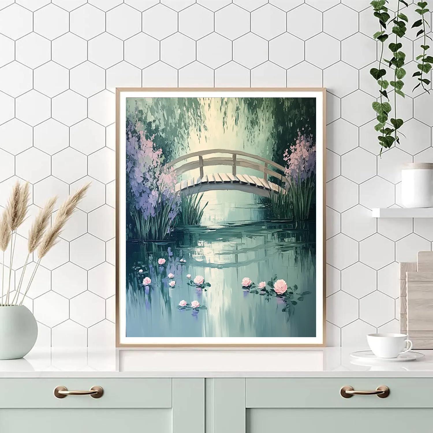 Claude Monet Inspired Giverny Bridge Reflection Painting by numbers kit
