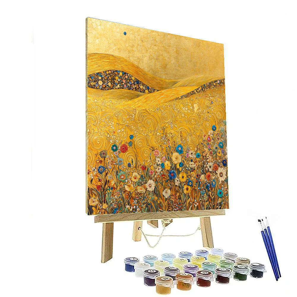 Gustav Klimt Inspired Dreamy Gold Fields DIY paint by numbers
