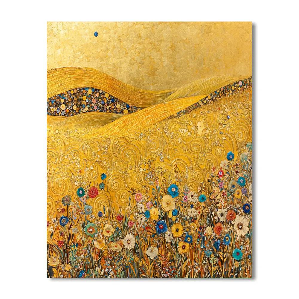 Gustav Klimt Inspired Dreamy Gold Fields DIY paint by numbers