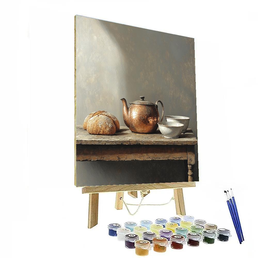 Diego Velázquez Inspired Copper And Clay Arrangement paint by color