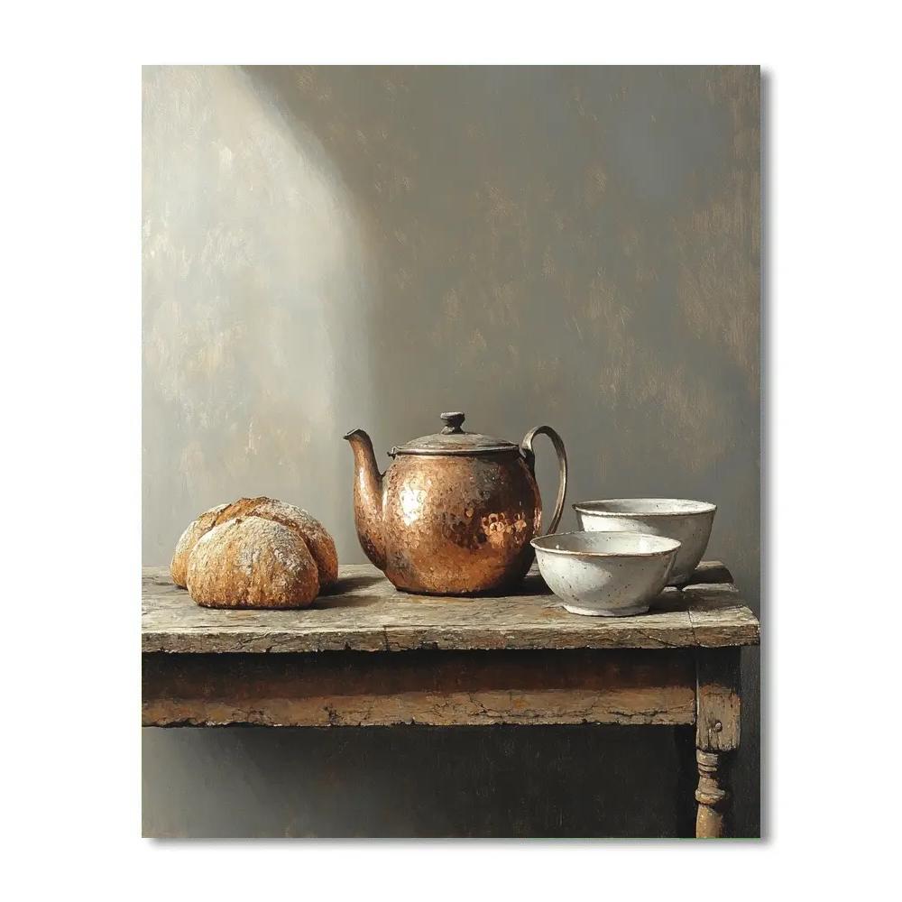 Diego Velázquez Inspired Copper And Clay Arrangement paint by color