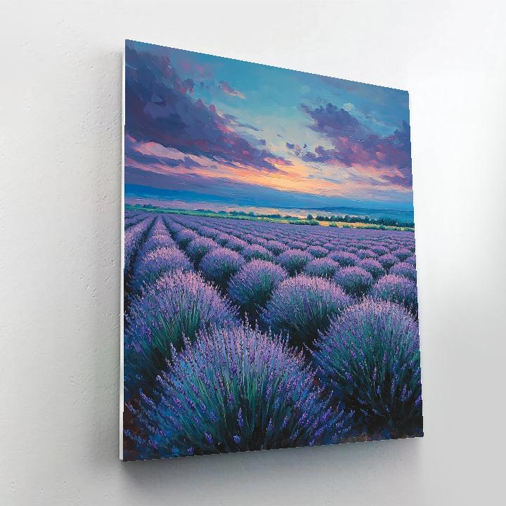 Claude Monet Inspired Lavender Field Twilight Number painting