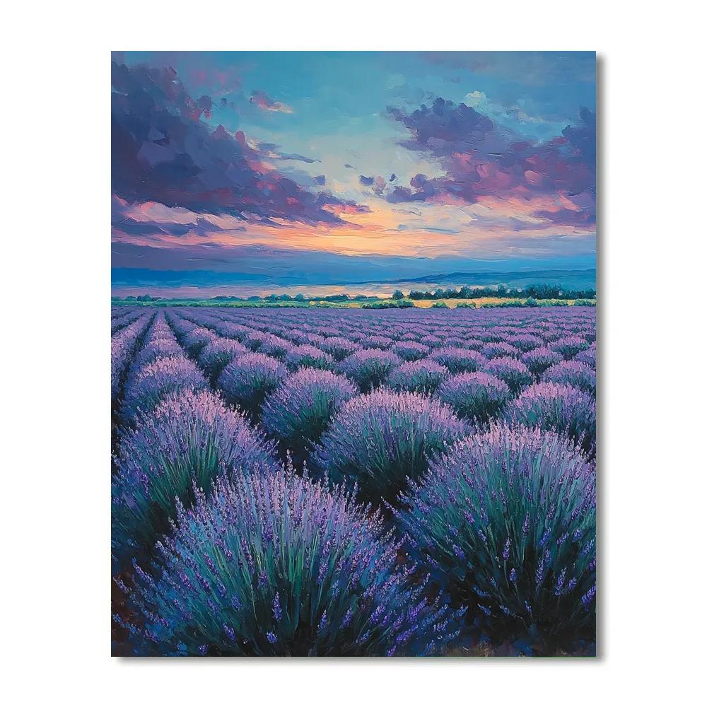 Claude Monet Inspired Lavender Field Twilight Number painting