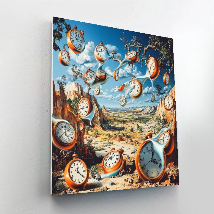 Salvador Dali Inspired Surreal Timepieces Number painting