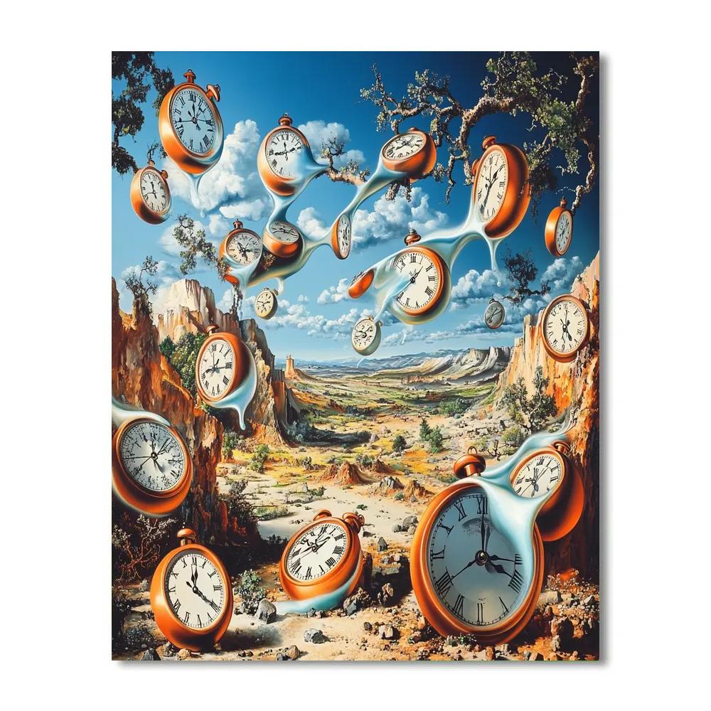 Salvador Dali Inspired Surreal Timepieces Number painting