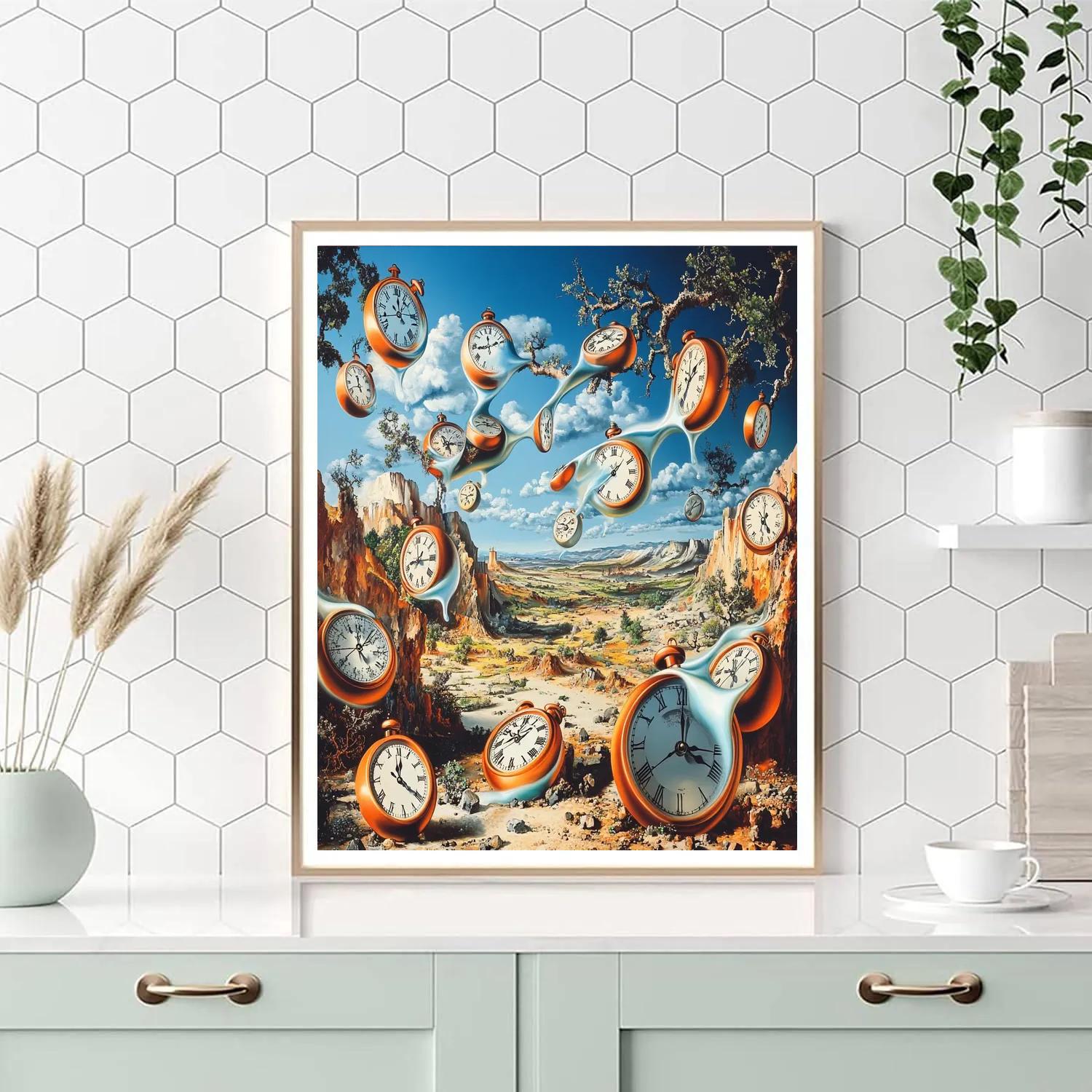 Salvador Dali Inspired Surreal Timepieces Number painting