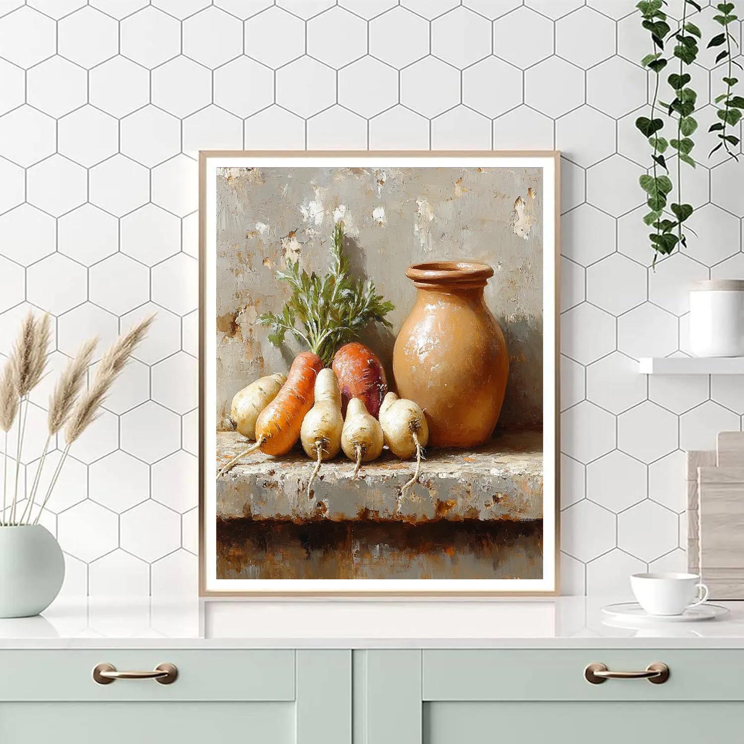 Diego Velázquez Inspired Market Vegetable Bodegon painting number kit