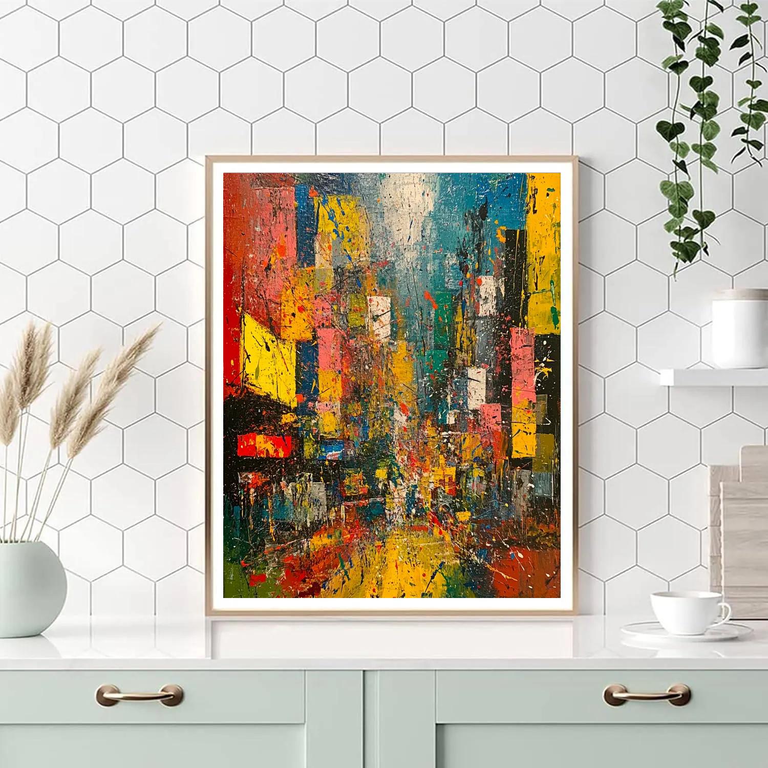 Jackson Pollock Inspired Urban Sprawl Paint by numbers art