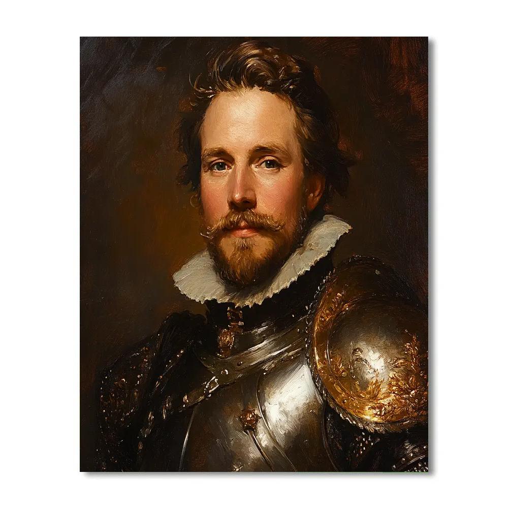 Rembrandt Inspired Historical Warrior Portrait paint by numbers