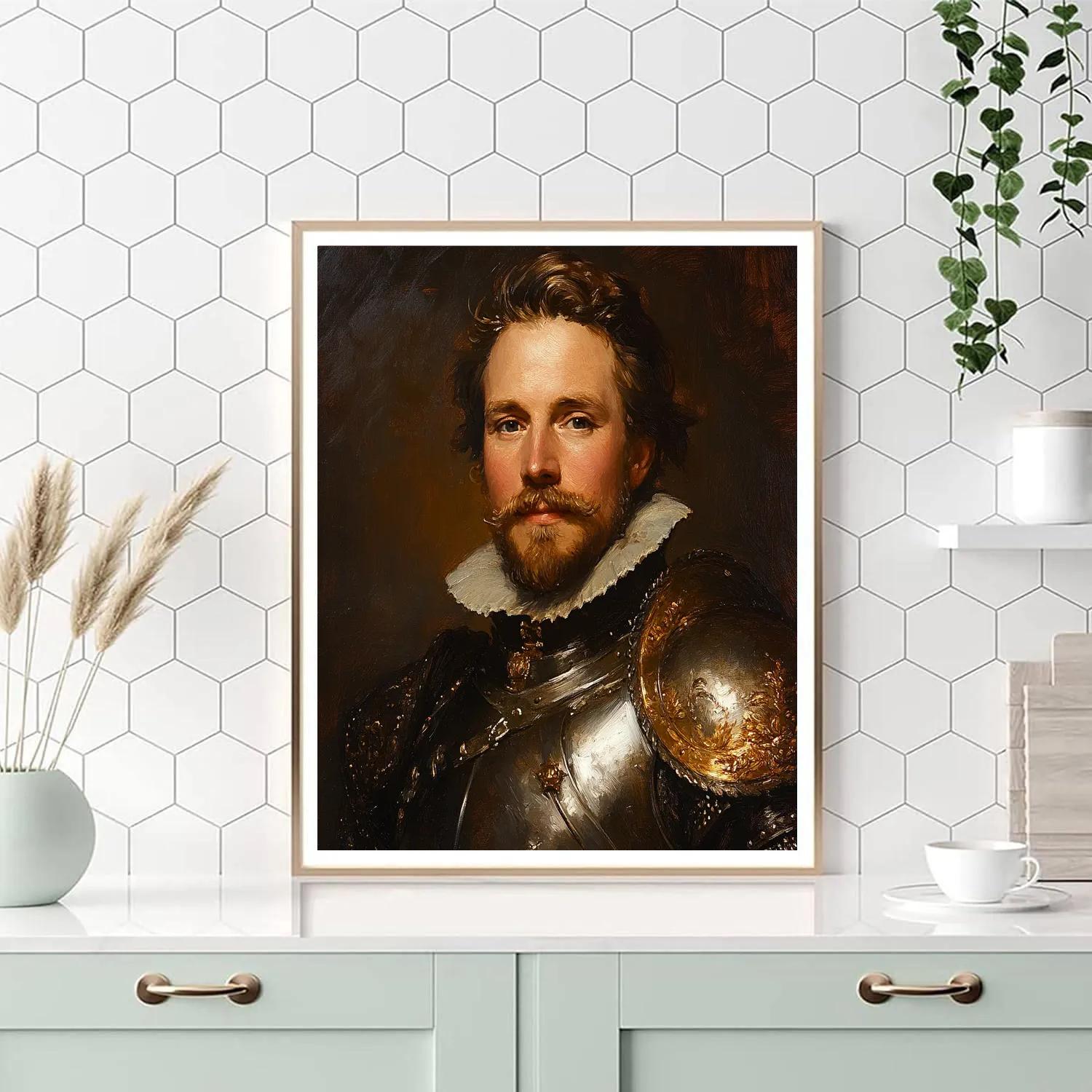 Rembrandt Inspired Historical Warrior Portrait paint by numbers