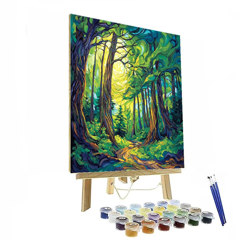 Emily Carr Inspired Cathedral Forest Canopy Painting by numbers kit