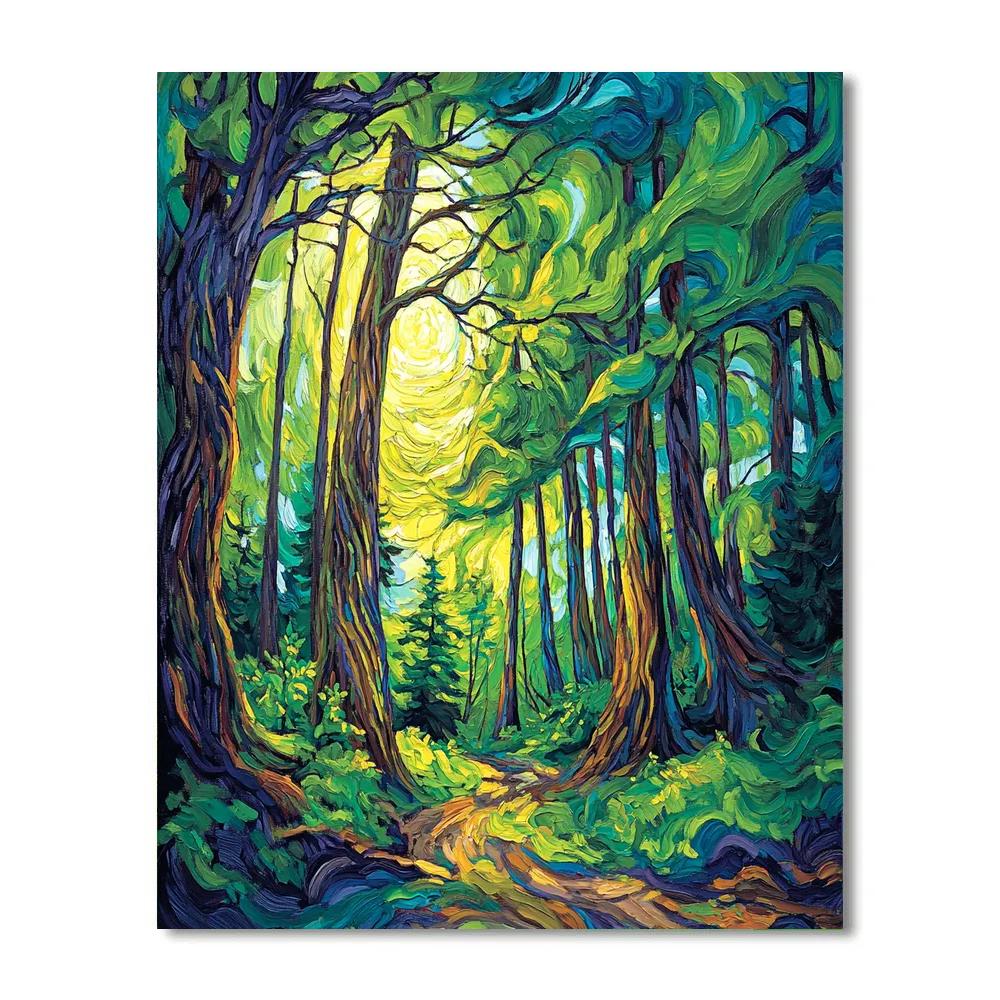 Emily Carr Inspired Cathedral Forest Canopy Painting by numbers kit