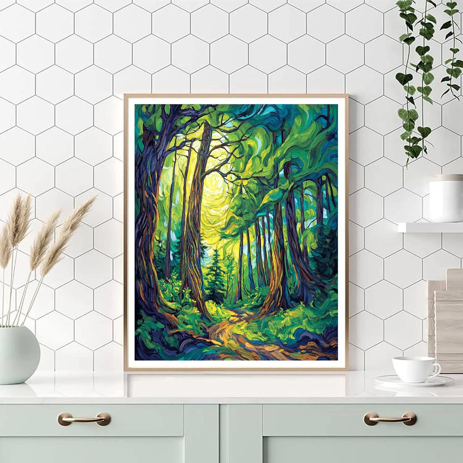 Emily Carr Inspired Cathedral Forest Canopy Painting by numbers kit