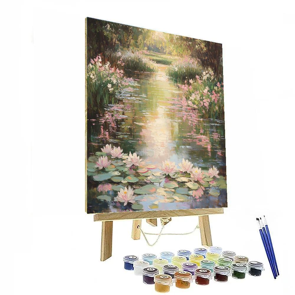 Claude Monet Inspired Flourishing Lily Pond DIY paint by numbers