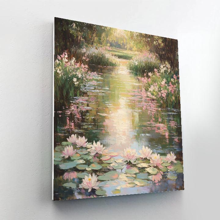 Claude Monet Inspired Flourishing Lily Pond DIY paint by numbers