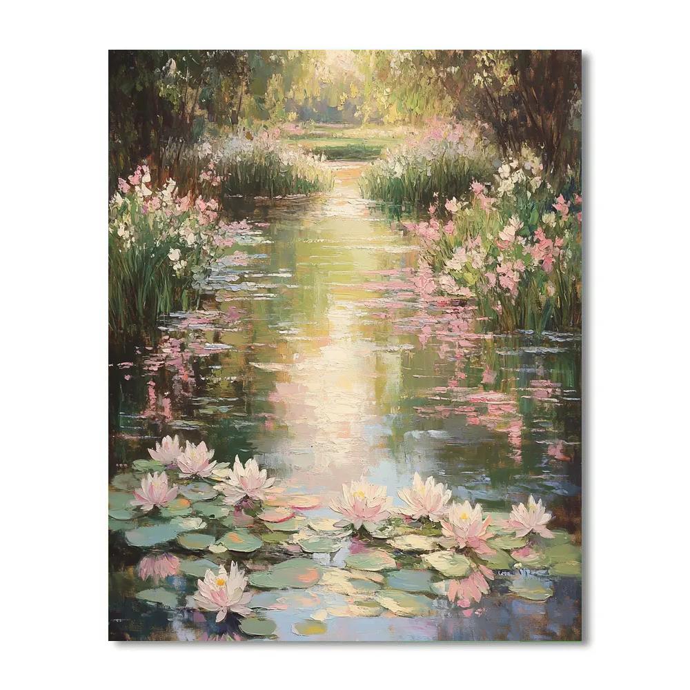 Claude Monet Inspired Flourishing Lily Pond DIY paint by numbers