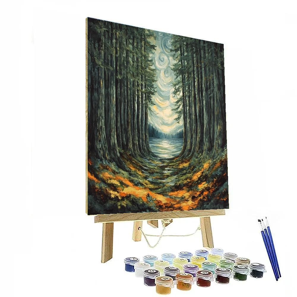 Emily Carr Inspired Cathedral Grove Of Ancient Cedars painting number kit