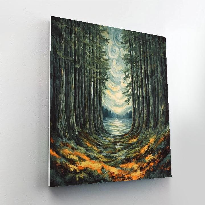 Emily Carr Inspired Cathedral Grove Of Ancient Cedars painting number kit