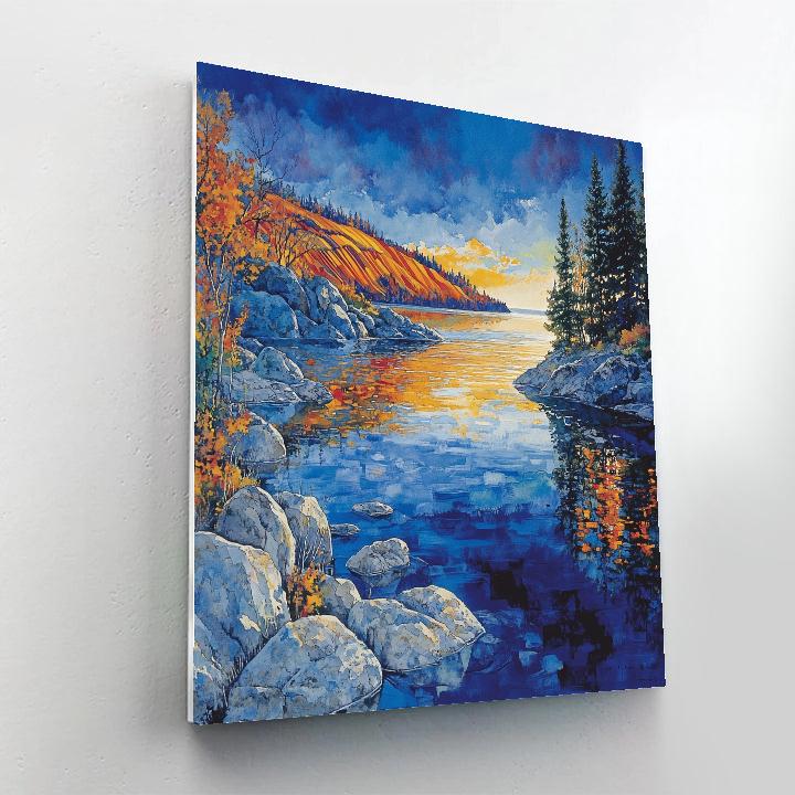 Franklin Carmichael Inspired Luminous Autumn Lakeshore Paint by numbers art