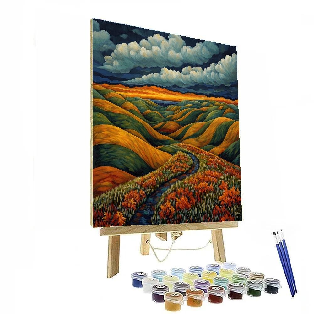 Frederick Varley Inspired Windswept Hills In Autumn Glow painting number kit