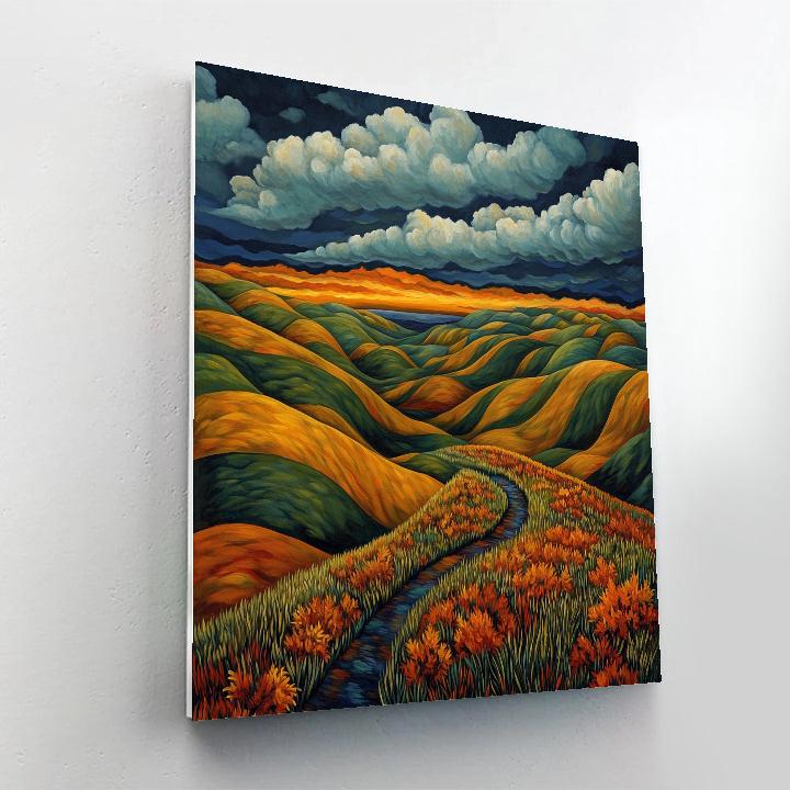 Frederick Varley Inspired Windswept Hills In Autumn Glow painting number kit