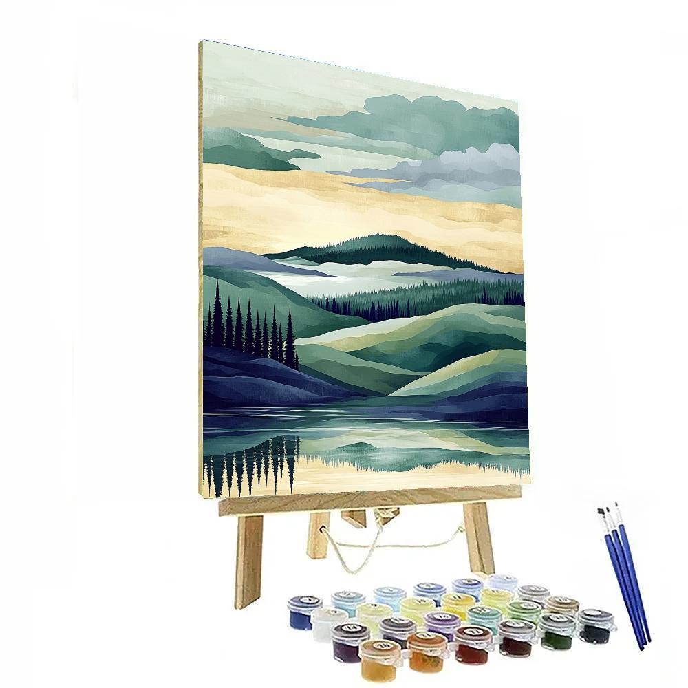 Franklin Carmichael Inspired Rolling Pine Ridge At Dawn Paint by numbers kits