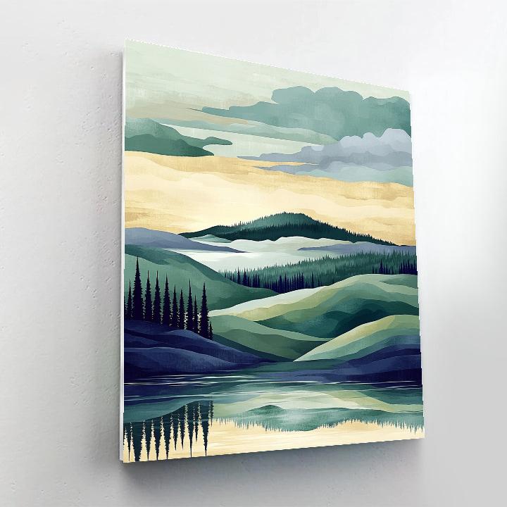 Franklin Carmichael Inspired Rolling Pine Ridge At Dawn Paint by numbers kits