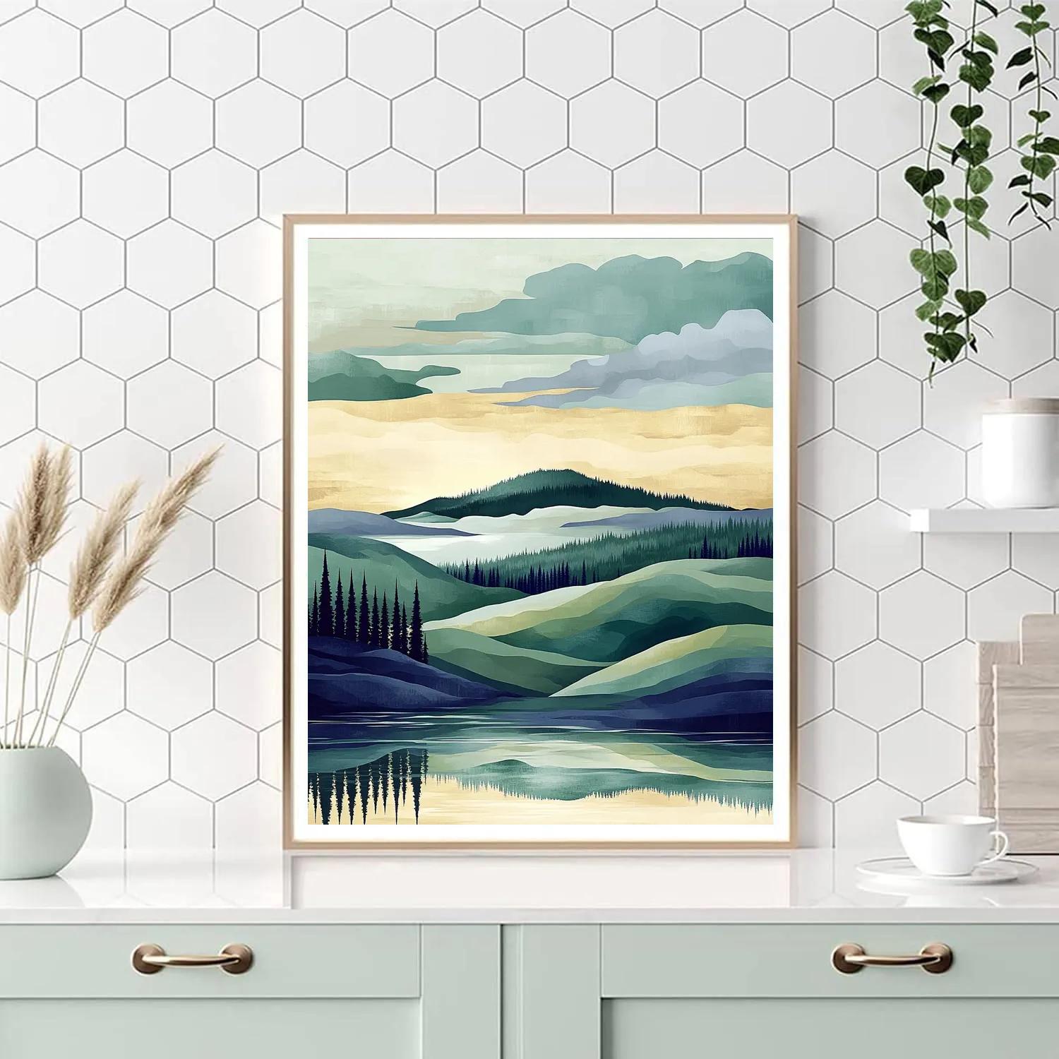 Franklin Carmichael Inspired Rolling Pine Ridge At Dawn Paint by numbers kits