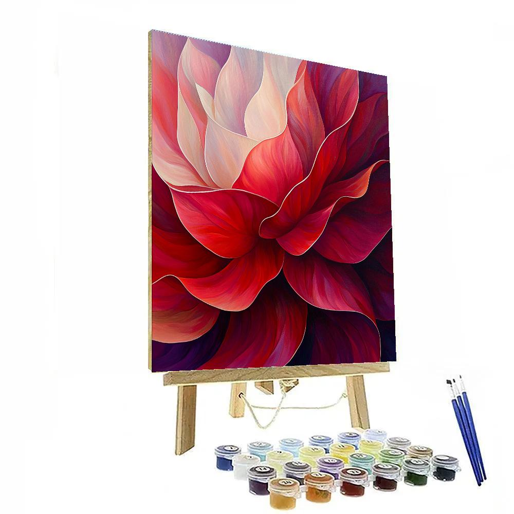 Georgia O’Keeffe Inspired Monumental Red Petal Study DIY paint by numbers