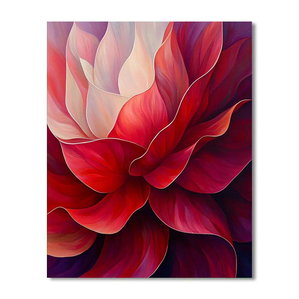 Georgia O’Keeffe Inspired Monumental Red Petal Study DIY paint by numbers