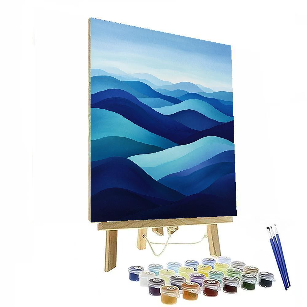 Georgia O’Keeffe Inspired Blue Mountain Fold Study paint by color