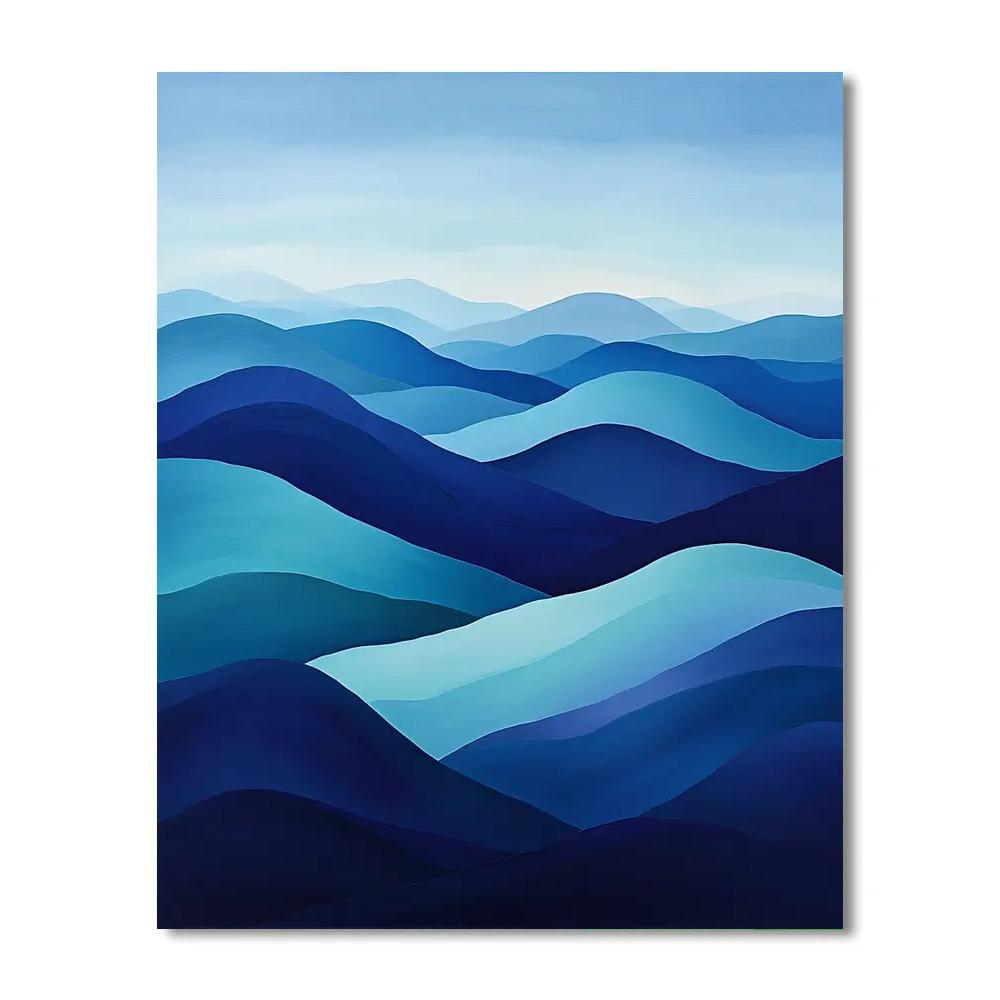 Georgia O’Keeffe Inspired Blue Mountain Fold Study paint by color