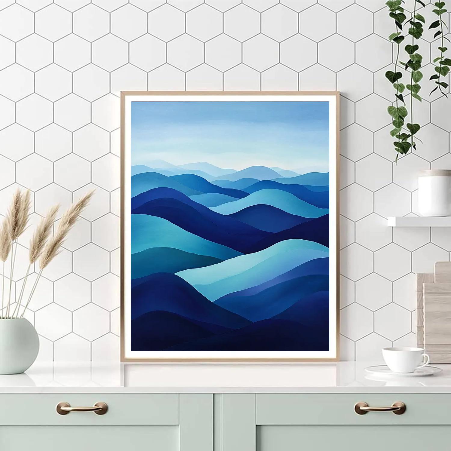 Georgia O’Keeffe Inspired Blue Mountain Fold Study paint by color