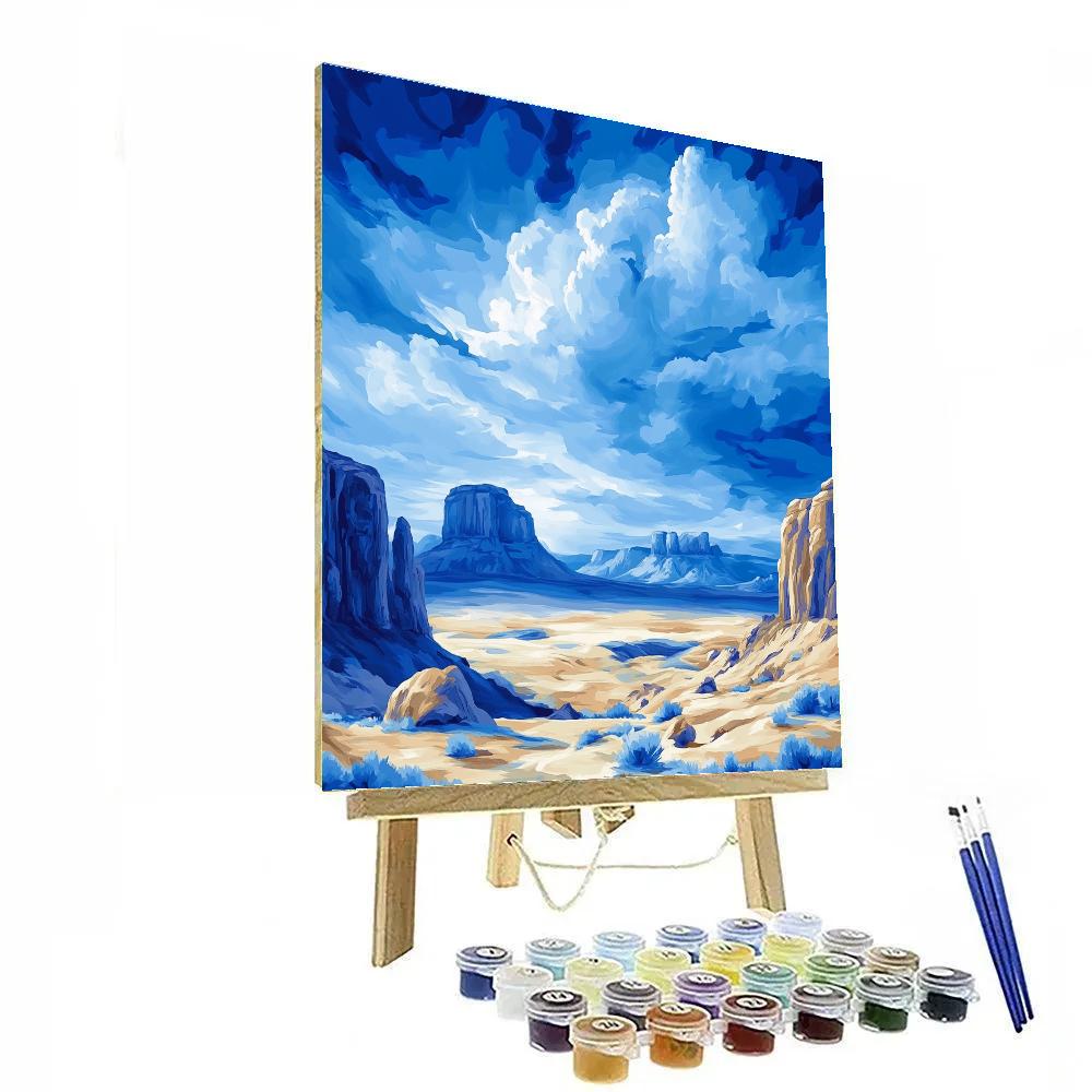 Georgia O’Keeffe Inspired Azure Sky Above Desert Mesa Numbered painting kits