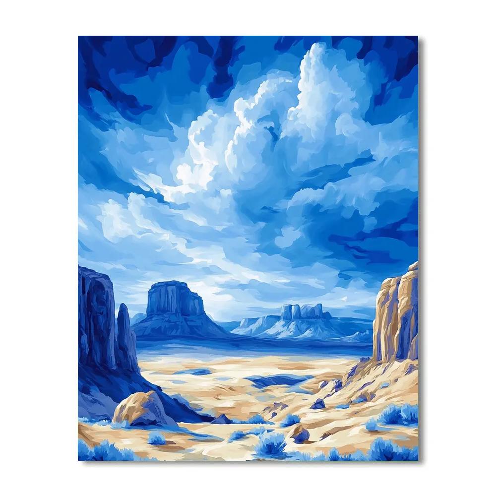 Georgia O’Keeffe Inspired Azure Sky Above Desert Mesa Numbered painting kits
