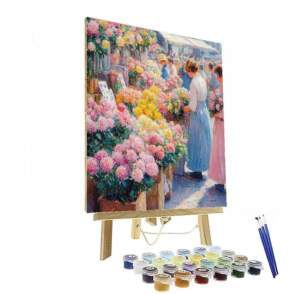 Claude Monet Inspired Vibrant Flower Market Painting by numbers kit