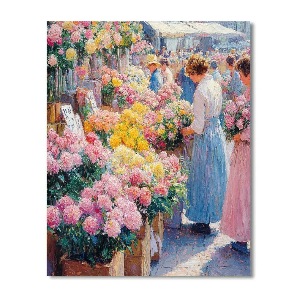 Claude Monet Inspired Vibrant Flower Market Painting by numbers kit