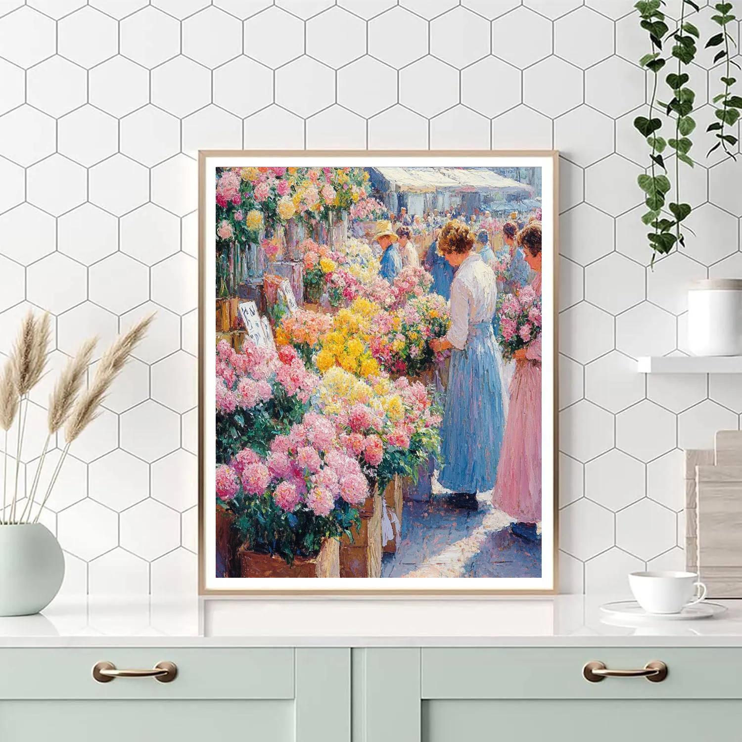 Claude Monet Inspired Vibrant Flower Market Painting by numbers kit