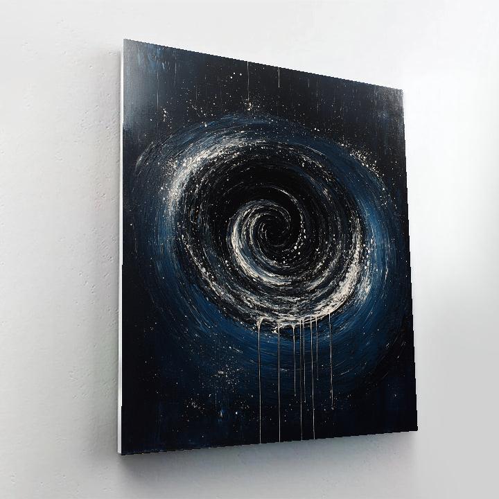 Jackson Pollock Inspired Midnight Vortex Of Dripping Lines paint by color