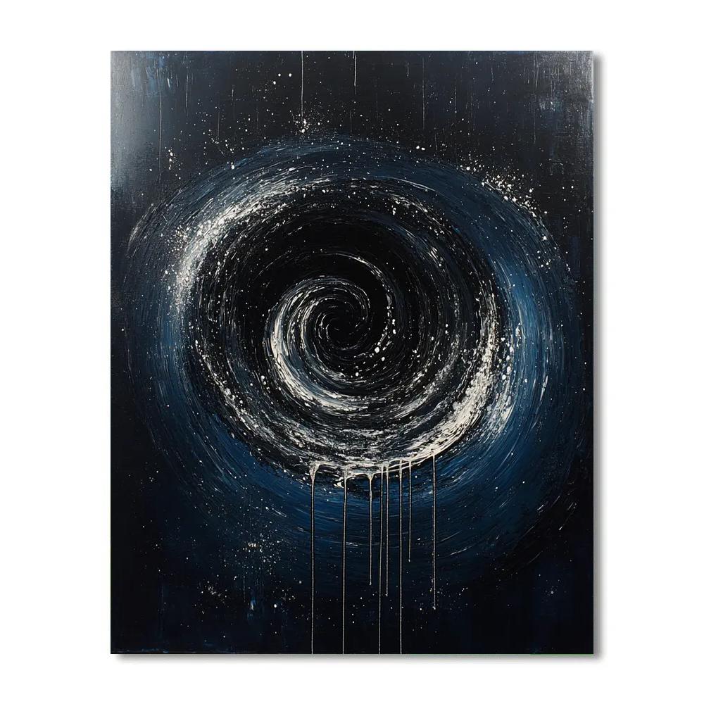 Jackson Pollock Inspired Midnight Vortex Of Dripping Lines paint by color